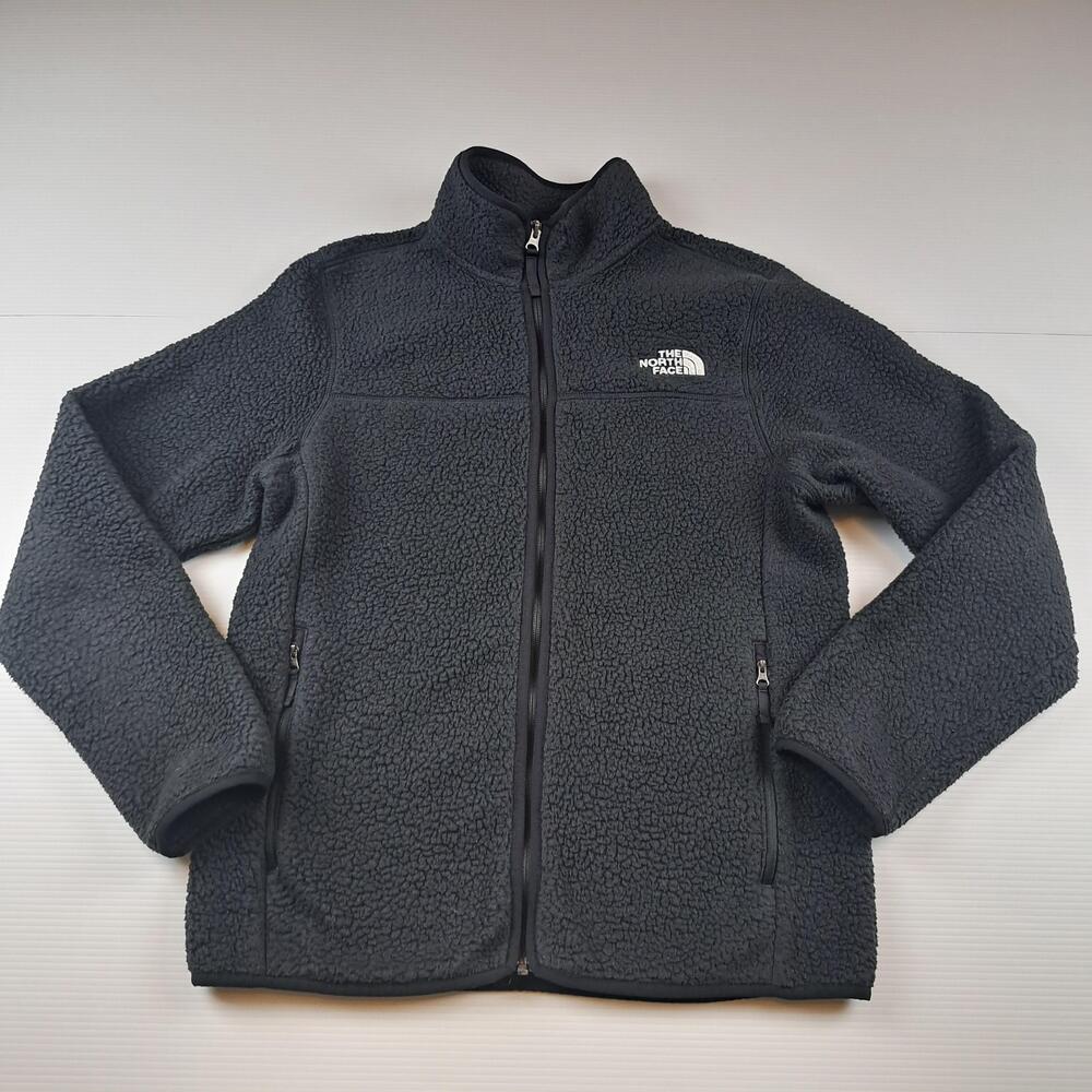 The North Face Jacket Mens Medium Black Sherpa Fleece Full Zip Outdoor Hiking